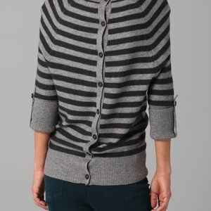 Splendid: Reverse Stripe Button Back Sweater